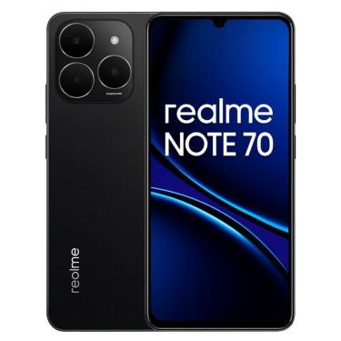 Imagem de Smartphone realme Note 70 256GB 8GB RAM Tela 6.74 Câmera 50MP Bateria 6300mAh Dual SIM Android Preto