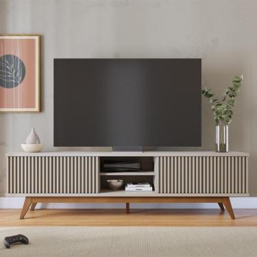 Imagem de Rack Bancada Com 4 Portas Ripadas Fortaleza - Off White Matte Off White Matte