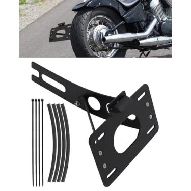 Imagem de Foruly Suporte de placa de licença de montagem lateral para Honda Shadow VT 600 C 1988-2000, eliminador de para-lama de alumínio revestido com pó preto