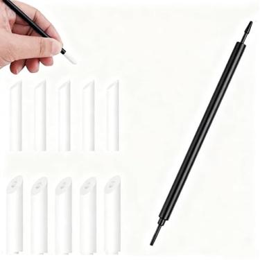 Imagem de 1 peça de varas de limpeza modelo de metal resistente linha de infiltração Oldening Wiping Stick Tool com 10 cabeças para modelo (preto)