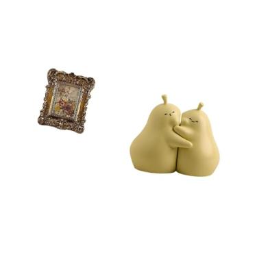 Imagem de Fenteer Moldura de Cerâmica Floral Esculpida à Mão, Suporte para Livros, Porta-retratos Antigo, Enfeite de Mesa para Parede, para Escritório, Dormitório,