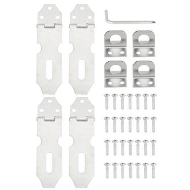 Imagem de PATIKIL 4 peças de ferrolho de cadeado de aço inoxidável, ferrolho de bloqueio de 7,6 cm, trava deslizante para porta, fecho de segurança com parafusos para armário, jardim, quintal, galpão, armário