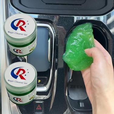 Imagem de CR CHRWLIN Pacote com 2 géis de limpeza de carro limpador de interior de carro Putty Slime Ferramentas de detalhamento automático Kit de limpeza universal de remoção de poeira para acessórios de carro