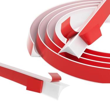 Imagem de Moldagem redonda flexível de 299 cm, acabamento de moldagem dobrável, descascar e colar, moldagem dupla face, acabamento de 1,5 x 1,5 cm para borda de piso, canto de parede, escadas, armário e borda