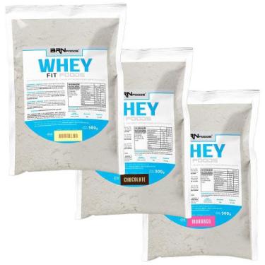 Imagem de Kit 3X Whey Fit Foods 500G - Brn Foods