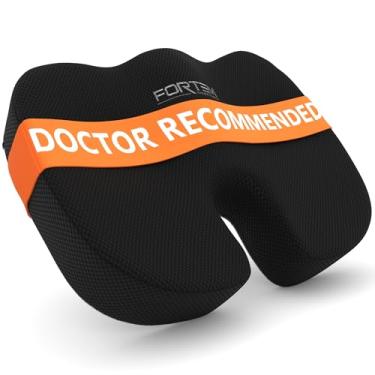 Imagem de FORTEM Almofada para cadeira de escritório, almofada de assento de espuma de memória, almofada antiderrapante para jogos, assento de carro, almofada de cadeira de computador, suporte para ciática e