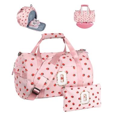 Imagem de Vogewood Presente para crianças de 3, 4, 5, 6, 7, 8, 9, 10, 11 e 12 anos, bolsa de ginástica, bolsa de viagem inicial com bolsa de maquiagem, rosa, O