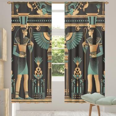 Imagem de 2 conjuntos de painéis étnicos indianos retrô cortinas transparentes arejadas com filtro leve painéis de cortina leve cortina de porta para janela para sala de estar, quarto, jantar, 192 cm de