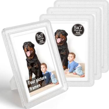 Imagem de vilkok Porta-retrato com tapete de 12 x 17 cm, instalação em 5 segundos sem ferramentas, molduras de design de segurança sem metal, molduras leves vêm em 8 cores para decoração de casa, casamento e