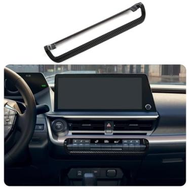 Imagem de KELEIMAI Acessórios de carro aptos para Toyota New Prius 2023 2024 2025 Painel de instrumentos de controle central interruptor de ar condicionado guarnição da tampa da moldura (estilo fibra de carbono