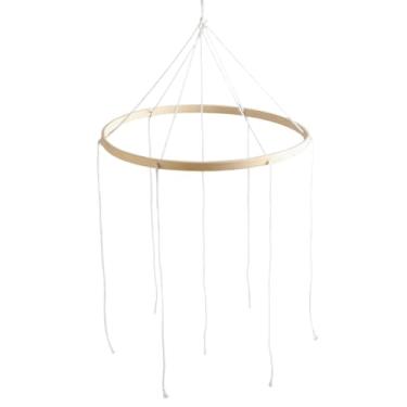 Imagem de Dynwave Móbile de madeira para bebê com sino de vento, artesanato criativo para decoração de quarto infantil, fácil de fazer você mesmo, pingente para, 23cm 6 Furos
