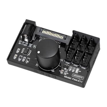 Imagem de FVDPWYE Controlador de velocidade de ventoinha PWM com hub divisor e botão, potência total de 60 W, fácil instalação, alimentado por e DC, 4/6 vias para