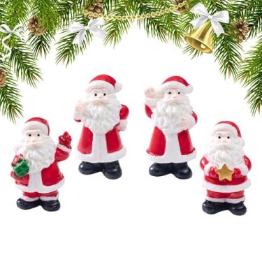 Imagem de Estátua de Papai Noel, escultura de Papai Noel, decoração de mesa | Mini enfeites de Natal, para ano novo, férias, jardim, lagoa, quintal, , mesa de casa