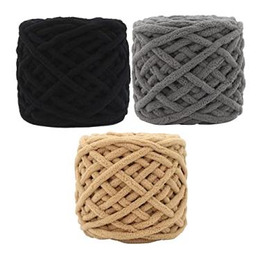 Imagem de YOUTHINK Fio Super Grosso, Fibra de Algodão, Fio de tricô Grosso e Macio e Aconchegante para Cachecol e Chinelos DIY, ótimo para Entusiastas de Artesanato