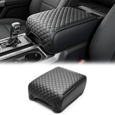 Imagem de Capa de console central para Ford F150 2021 2022 2023 2024 2025, protetor de couro, capa de tampa de apoio de braço, acessórios internos de almofada de console médio (somente assento da bochete)