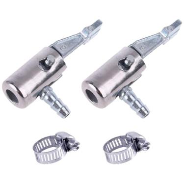 Imagem de 2 pacotes 1/10.2 cm trava em todos os mandril de ar de metal para reparo de mangueira, mini compressor de ar, inflador de pneu portátil, bocal de substituição de bomba de mandril de pneu