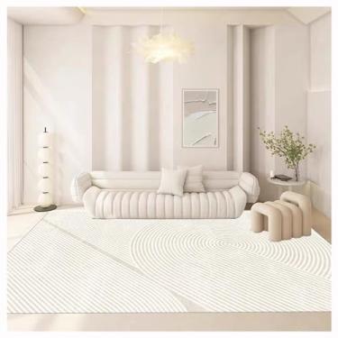 Imagem de SPXMQSS Tapetes de sala de estar, laváveis à máquina, tapetes macios para quarto, sala de estar, antiderrapante, para cozinha, quarto, sala de jantar, escritório, bege/cinza
