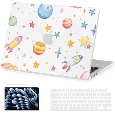 Imagem de AKIT Compatível com MacBook Air 13 polegadas 2025 2024-2022 M4 M3 M2 A3240 A3113 A2681, capa rígida de padrão exclusivo para laptop + protetor de tela + capa de teclado para MacBook Air 13,6 polegadas