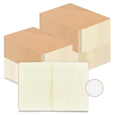 Imagem de YUQILIN 100 Pack Square Grid Notebooks Bulk, Journaling Kraft Notebooks 5.5 x 8.3 A5 Softcover Notebook for Travelers Students Office Writing Sketch Travel Journal Notepad with 72 Pages 36 Sheets