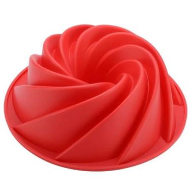 Imagem de Forma de Silicone Decorada Espiral Para Air Fryer Pudim Bolo 25cm - WA