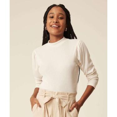 Imagem de Blusa Feminina Canelada Manga Longa Princesa Marisa-16605, Bege, PP