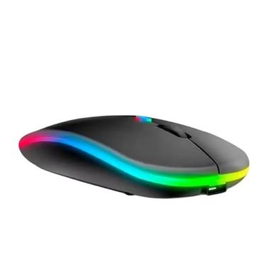 Imagem de Mouse Sem Fio Recarregável, LED RGB, Click Silencioso, Ergonômico, Gamer, Home Office