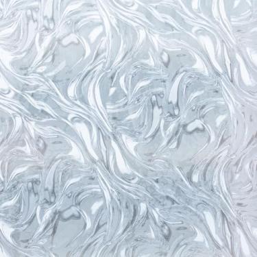 Imagem de Película decorativa para janela, vitral, ondas do oceano, privacidade, cores de porta deslizante, capas gravadas, adesivo, papel de contato, controle de calor, removível, antiUV, sem cola, home office