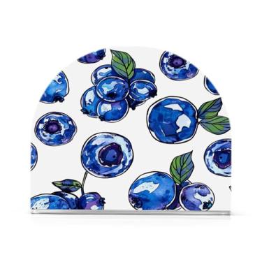 Imagem de Qilmy Porta-guardanapos para mesas, suportes de guardanapos de mirtilos para cozinha, porta-guardanapos de mesa, porta-guardanapos de coquetel, porta-guardanapos de papel480