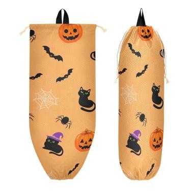 Imagem de xigua Suporte de parede de plástico para morcegos de Halloween com cordão 1 pacote, organizador de sacolas de supermercado reutilizável para bolsas, meias, roupas íntimas e gravatas