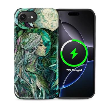 Imagem de ZHEGAILIAN Capa 2 em 1 para iPhone 16e 6,1 polegadas, compatível com MagSafe à prova de choque antiderrapante com capa de proteção total, design de impressão elegante texturizado brilhante para