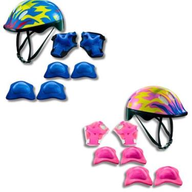 Imagem de Kit Infantil De Proteção Chamas Com Capacete Zippy Toys, Azul