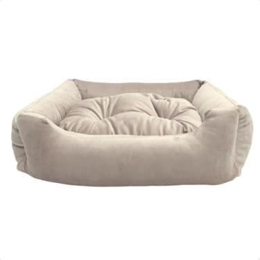 Imagem de Cama Pet Suede com Zíper – Ultra Macia, Antialérgica e Lavável | Para Gatos e Cães de Pequeno a Grande Porte | Enchimento Fibra Siliconada(Bege,100x80)