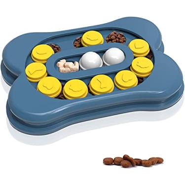 Imagem de Brinquedos de Quebra-Cabeça para Cães Interativos Treinamento QI e Enriquecimento Mental Brinquedo em Forma Osso Presentes Dispensação Petiscos Filhotes