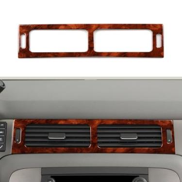 Imagem de Decalque de saída de ar de carro central AC Trim capa de adesivo de grão de madeira serve para Chevrolet Silverado Tahoe Suburban Avalanche LTZ/GMC Yukon XL Denali Sierra SLT Acessórios interiores