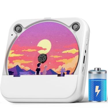 Imagem de ZYOKATA Leitor de CD portátil para casa, leitor de CD recarregável de 2000 mAh com Bluetooth, leitor de CD de mesa com alto-falantes HiFi embutidos, controle remoto, tela de LED, suporta entrada de