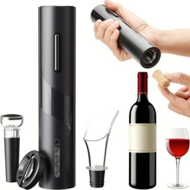 Imagem de Kit Abridor de Vinho Elétrico Automático Recarregável USB - Saca Rolhas Decanter Cortador Lacre Premium