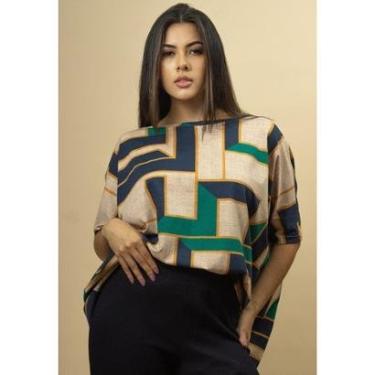 Imagem de Blusa Ampla  Morcego Manga Curta Chapada de Areia - Único-Feminino