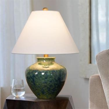 Imagem de Luxo Contemporâneo Lâmpada De Mesa De Cerâmica LED Criatividade Americana Sala De Estar Quarto Estudo Villa Hotel Cama Mesa Luz (Estilo 265)