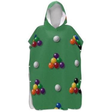 Imagem de Joisal Poncho de surfe para adultos trocador de roupão de praia com capuz toalha natação plus size bola branca ponchos femininos com capuz