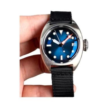 Imagem de Relógio Mecânico Militar Masculino De 36mm NH35 Com Safira Domada Verd