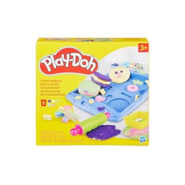 Imagem de Play-Doh Conjunto de massinha Biscoitos Divertidos kit de massinha com acessórios e 5 cores de massa Play-Doh, presente de Natal para crianças acima de 3 anos