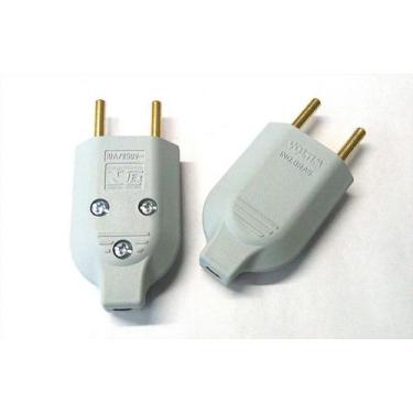 Imagem de Plug Macho Com Prensa Cabo 10A 2P Branco V89 - Voltim