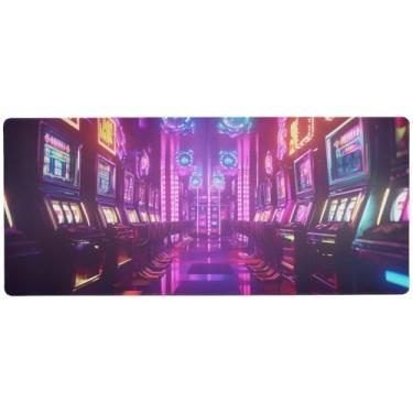 Imagem de Slot Machines Mouse pad neon controle de precisão para jogos, mouse pad grande, 80 x 30 cm, tapete de mesa