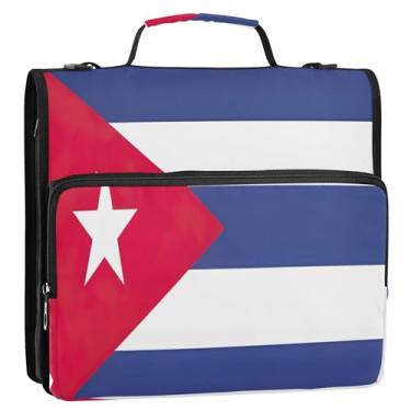 Imagem de Fichário de bandeira de Cuba com zíper, pastas para fichário de 3 anéis, fichários escolares