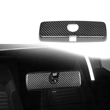 Imagem de FINMOKAL Acabamento de capa de espelho retrovisor de carro de fibra de carbono real compatível com Fiat 500 Abarth 2017-2023 (preto)