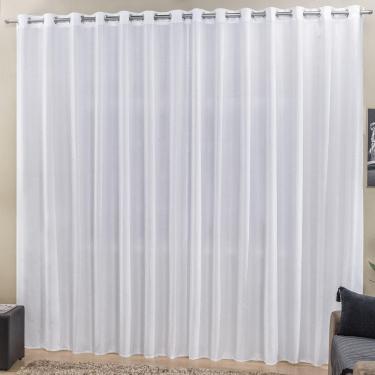 Imagem de Cortina 4 Mts Sala Quarto Escritório Ráfia Para Trilho Comum Baratissima Branca