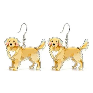 Imagem de OSCCI Adoráveis brincos de acrílico para filhotes de cachorro – Ganchos de liga durável, com tema de animal de estimação fofos, ótimos para roupas casuais e de festa, Acrílico, Sem pedra preciosa