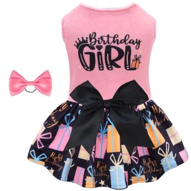 Imagem de CuteBone Vestidos de Cachorro de Aniversário Veludo Feriado Roupas para Cães Pequenos Macacão Pet Vestuário Menina Filhote de Cachorro Saia com Laço Cabelo Corda Cva48S-D