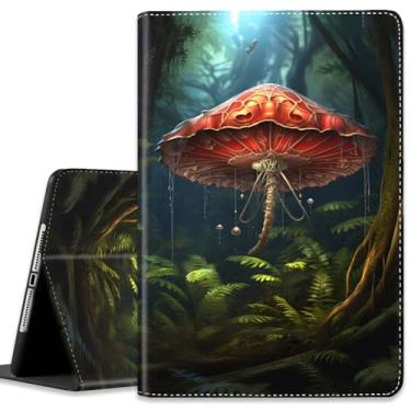 Imagem de Capa para iPad (A16) 11ª geração de 11 polegadas (2025), para iPad 10ª geração de 10,9 polegadas (2022), capa leve à prova de choque com hibernar/despertar automático, cogumelo vermelho