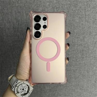 Imagem de Capa magnética rígida para celular Samsung Galaxy S25 Ultra S24 Plus, à prova de choque (para Galaxy S25/Rosa)